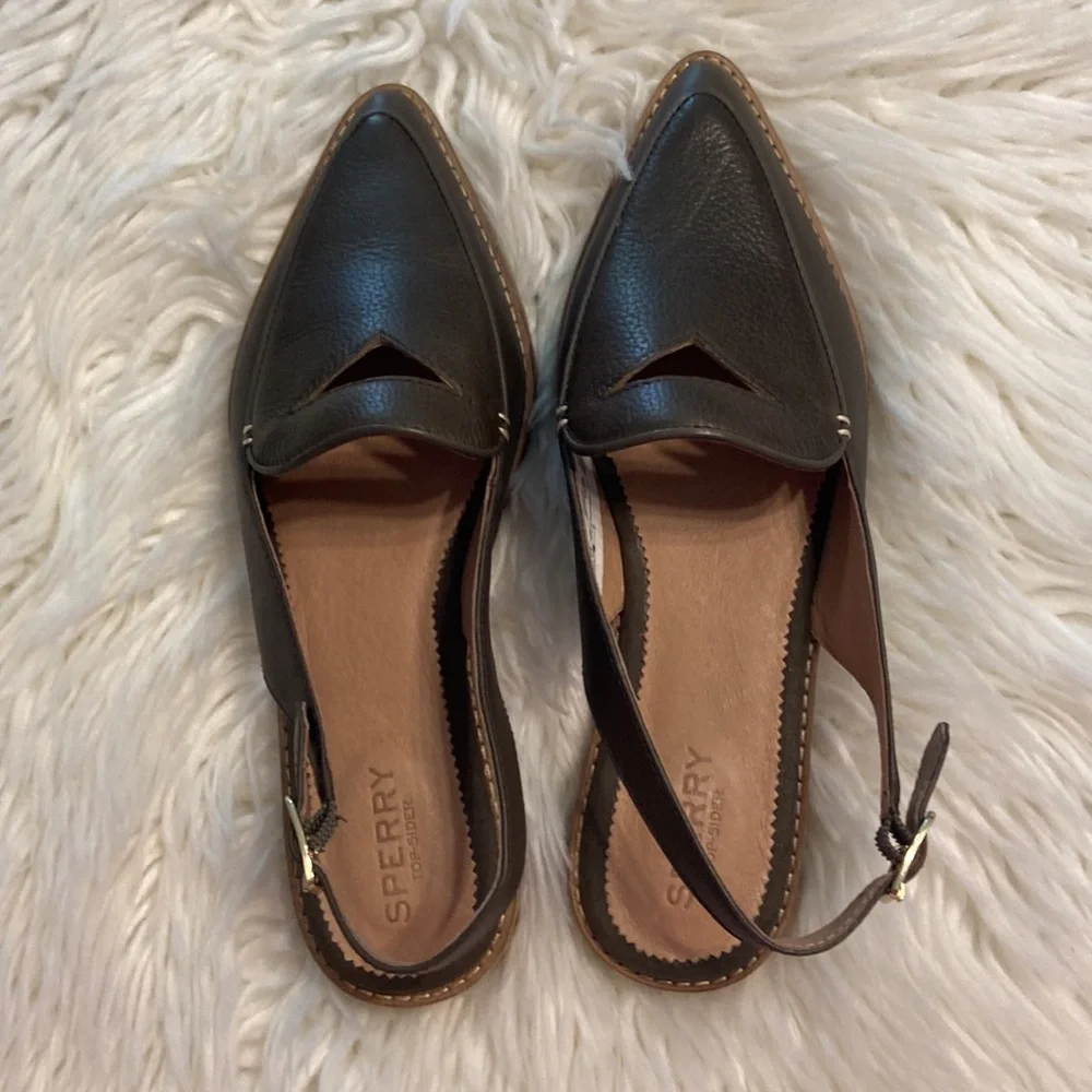 SPERRY Shoes size 7 BNWOT color dark green so beautiful leather upper - Picture 12 of 16
